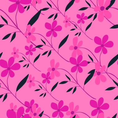 Sevimli, basit, pürüzsüz bir çiçek deseni. Karalama botanik bitkileri geçmişi. El çizimi, soyut çiçek duvar kâğıdı. Kumaş, tekstil baskısı, ambalaj kağıdı, kapak tasarımı. Vektör illüstrasyonu