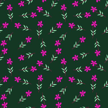 Çiçeklerin dikişsiz deseni. Güzel papatya izi. Çiçek süsü. Oldukça botanik bir zemin. Kumaş, tekstil baskısı, yüzey, ambalaj, örtü için tasarım. Vektör illüstrasyonu