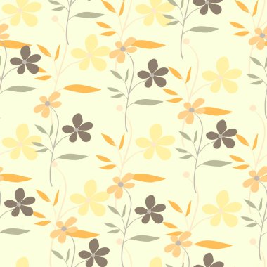 Klasik karalama çiçeği pürüzsüz desen. Retro soyut çiçek duvar kâğıdı. El çizimi bitkiler sonsuz arka plan. Kumaş, tekstil baskısı, ambalaj kağıdı ve kapak için basit tasarım. Vektör illüstrasyonu