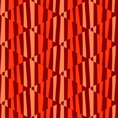 Çizgili geometrik dikişsiz babadan oluşan mozaik. Dekoratif soyut çizgiler süslemesi. Kumaş, tekstil baskısı, ambalaj kağıdı ve kapak için yaratıcı tasarım. Vektör illüstrasyonu