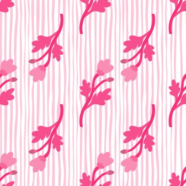 Dekorasyon, soyut, dikişsiz desen. Botanik çiçekli duvar kağıdı. Yaratıcı bitkiler sonsuz süsler. Kumaş, tekstil baskısı, ambalaj kağıdı ve kapak için basit tasarım. Vektör illüstrasyonu