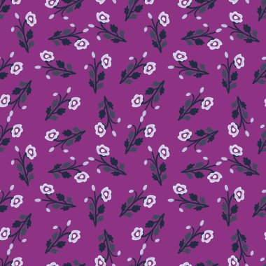 Soyut, tuhaf, dikişsiz bir çiçek deseni. Yaratıcı botanik çiçek süsü. Çağdaş bitkiler sonsuz duvar kağıtları. Kumaş, tekstil baskısı, ambalaj kağıdı ve kapak için basit tasarım. Vektör illüstrasyonu