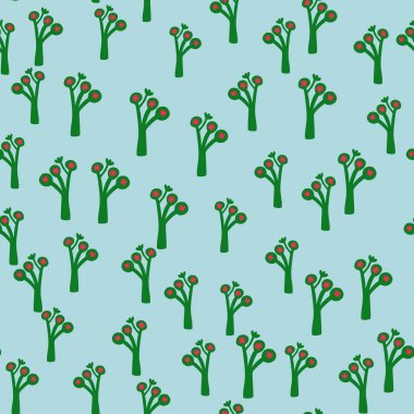 Tuhaf şekiller çiçeğin pürüzsüz deseni. Çağdaş botanik çiçek süsü. Yaratıcı bitkiler sınırsız duvar kağıdı. Kumaş, tekstil baskısı, ambalaj kağıdı ve kapak için basit tasarım. Vektör illüstrasyonu