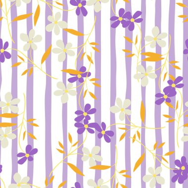 Sevimli, basit, pürüzsüz bir çiçek deseni. Karalama botanik bitkileri geçmişi. El çizimi, soyut çiçek duvar kâğıdı. Kumaş, tekstil baskısı, ambalaj kağıdı, kapak tasarımı. Vektör illüstrasyonu