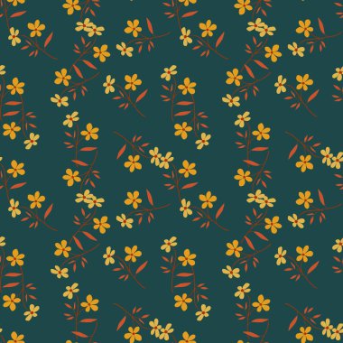 Klasik karalama çiçeği pürüzsüz desen. Retro soyut çiçek duvar kâğıdı. El çizimi bitkiler sonsuz arka plan. Kumaş, tekstil baskısı, ambalaj kağıdı ve kapak için basit tasarım. Vektör illüstrasyonu