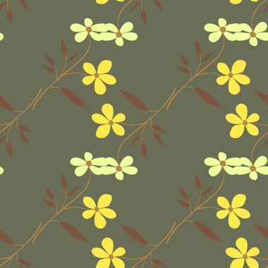 Klasik karalama çiçeği pürüzsüz desen. Retro soyut çiçek duvar kâğıdı. El çizimi bitkiler sonsuz arka plan. Kumaş, tekstil baskısı, ambalaj kağıdı ve kapak için basit tasarım. Vektör illüstrasyonu