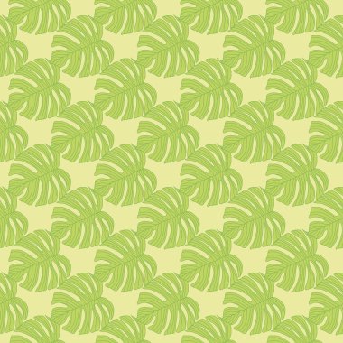 Tasarlanmış canavar siluetleri kusursuz desenler. Avuç içleri sonsuz. Botanik duvar kağıdı. Kumaş tasarımı için dekoratif zemin, tekstil baskısı, ambalaj, kapak. Vektör illüstrasyonu