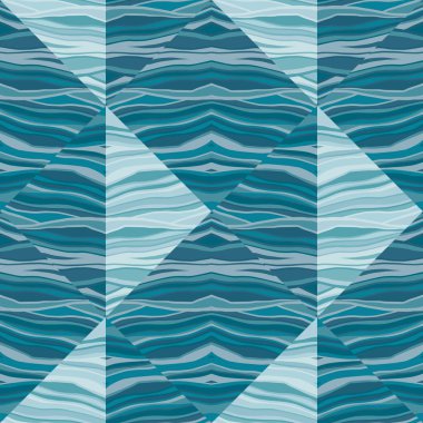 Abstract wave mosaic seamless pattern. Hand drawn stripe tile endless wallpaper. Abstract line ornament. Design for fabric, textile print, wrapping paper, cover. Vector illustration