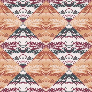 Abstract tribal mosaic seamless pattern. Creative geometric ethnic tile. Vintage ornament design for fabric, textile print, wrapping paper, cover. Vector illustration