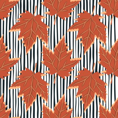 Abstract oak leaves seamless pattern. Maple foliage backdrop. Nature wallpaper. For fabric design, textile print, wrapping, cover. Vector illustration