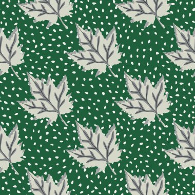 Abstract oak leaves seamless pattern. Maple foliage backdrop. Nature wallpaper. For fabric design, textile print, wrapping, cover. Vector illustration