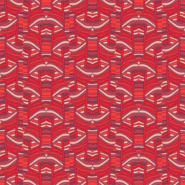 Abstract linear seamless pattern. Outline waves tile endless wallpaper. Vintage line ornament. Design for fabric, textile print, wrapping paper, cover. Vector illustration