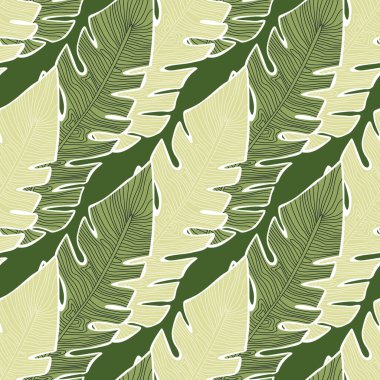 Graphic tropical pattern, palm leaves seamless floral background. Abstract leaf wallpaper. Nature wallpaper. Exotic plant foliage backdrop. For fabric design, textile print, wrapping, cover