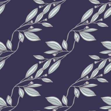Romantic leaves and flower seamless pattern. Vintage style floral wallpaper. Cute plants endless backdrop. Design for fabric, textile print, wrapping paper, cover. Vector illustration