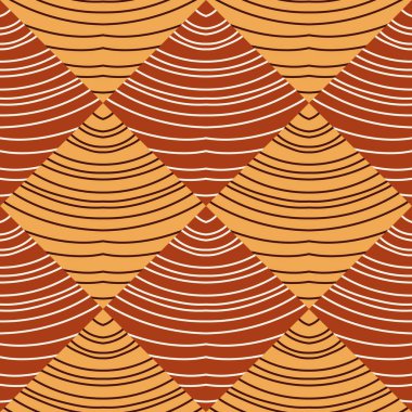 Hand drawn linear geometric endless ornament. Wave mosaic seamless patern. Decorative lines wallpaper. Design for fabric, textile print, wrapping paper, cover. Vector illustration