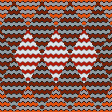 Zig zag wave seamless pattern. Hand drawn lines mosaic ornament. Retro stripes print wallpaper. Vintage design for fabric, textile, wrapping paper, cover. Vector illustration