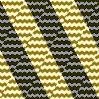 Zig zag wave seamless pattern. Hand drawn lines mosaic ornament. Retro stripes print wallpaper. Vintage design for fabric, textile, wrapping paper, cover. Vector illustration