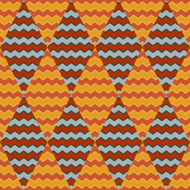 Zig zag wave seamless pattern. Hand drawn lines mosaic ornament. Retro stripes print wallpaper. Vintage design for fabric, textile, wrapping paper, cover. Vector illustration