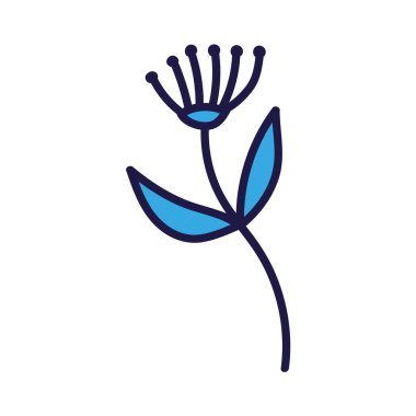 Hand drawn cute flower. Stylized flower in doodle style. Freehand botanical print. Floral element isolated. Print, poster design. Vector illustration