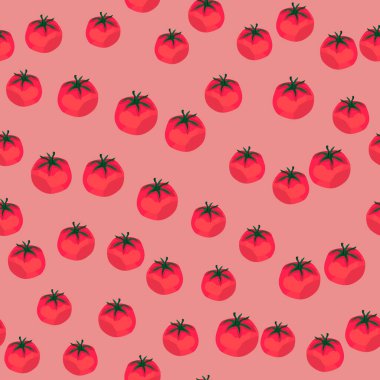 Seamless pattern with tomato. Organic vegetable wallpaper. Decorative backdrop for fabric design, textile print, kitchen textiles, wrapping, cover. Doodle vector illustration