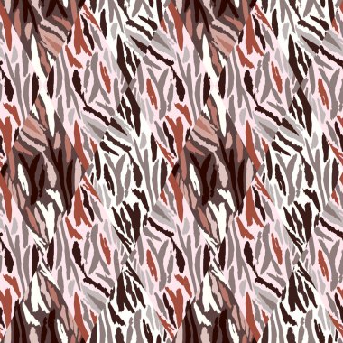 Tiger skin mosaic seamless pattern. Abstract animal fur tile. Modern design for fabric , textile print, wrapping, cover, card. Vector illustration