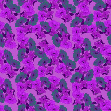 Abstract flower line seamless pattern. Delicate floral vintage outline endless background. Retro style. Design for fabric, textile print, wrapping, cover. Vector illustration