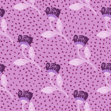 Hand drawn flower seamless pattern. Naive art style. Cute botanical plants endless backdrop. Decorative floral wallpaper. Design for fabric, textile print, wrapping paper, cover. Vector illustration