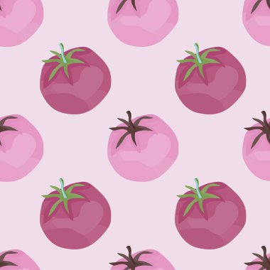 Seamless pattern with tomato. Organic vegetable wallpaper. Decorative backdrop for fabric design, textile print, kitchen textiles, wrapping, cover. Doodle vector illustration
