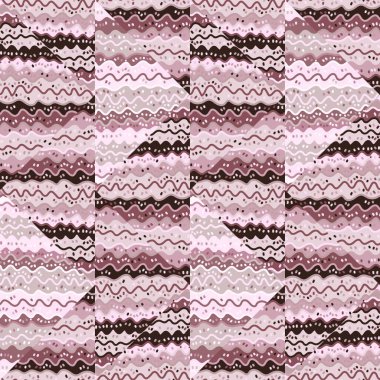 Abstract ethnic mosaic seamless pattern. Creative wave lines tile ornament. Vintage line wallpaper. Retro style. For fabric, textile print, wrapping paper, cover. Vector illustration