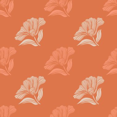 Seamless pattern with vintage flowers. Retro floral background. Design for fabric, textile print, wrapping paper, cover, poster. Vector illustration