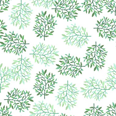Decorative forest twig endless wallpaper. Hand drawn branches with leaves seamless pattern. Botanical sketch background. Design for fabric, textile print, wrapping, cover. Vector illustration