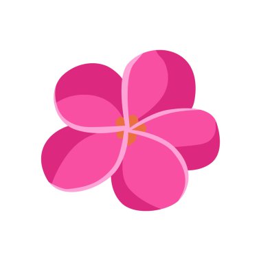 Plumeria flower icon in flat color style. Floral decoration