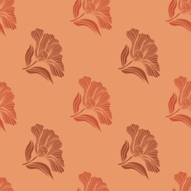 Seamless pattern with vintage flowers. Retro floral background. Design for fabric, textile print, wrapping paper, cover, poster. Vector illustration
