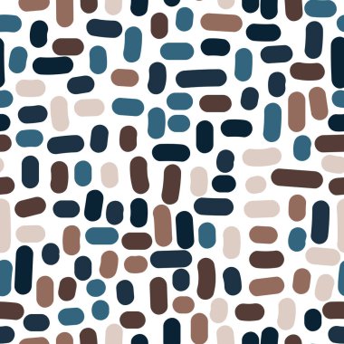 Seamless abstract pattern with rounded shapes. Hand drawn vector illustration. Design for fabric, textile, wrapping paper, cover, poster.