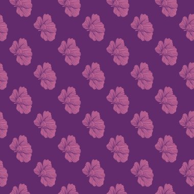 Seamless pattern with hibiscus flowers. Vintage floral background. Design for fabric, textile print, wrapping paper, cover, poster. Vector illustration