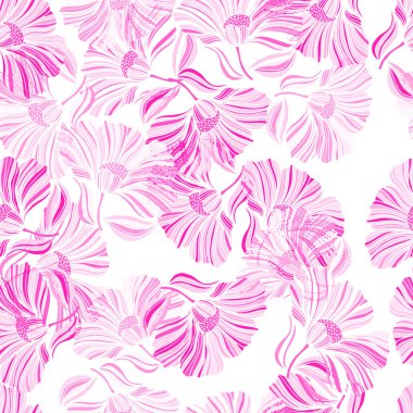 Seamless pattern with tropical leaves. Stylized floral background. Design for fabric, textile print, wrapping paper, cover, poster. Vector illustration in retro style.