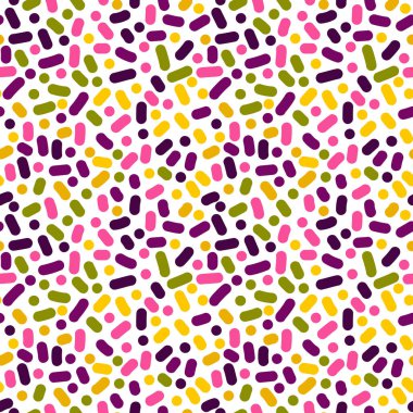 Seamless pattern with hand drawn multicolored dots. Design for fabric, textile print, wrapping paper, cover, poster. Vector Illustration