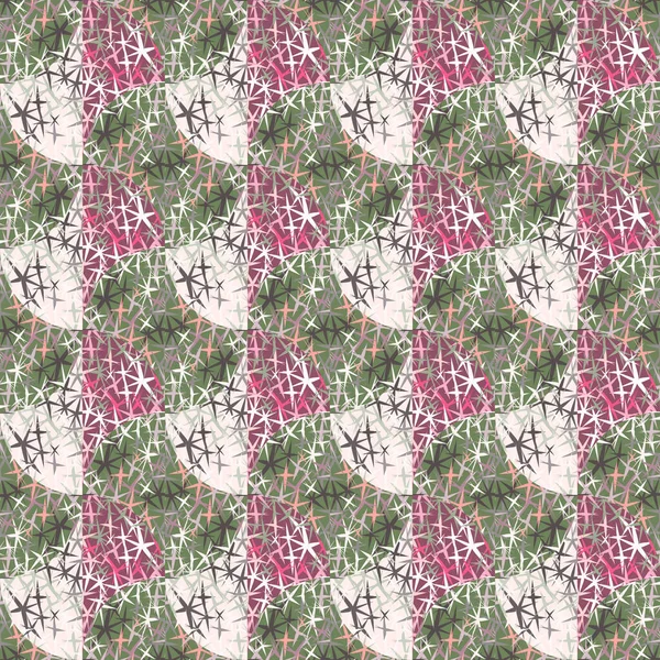 Star Shape Mosaic Seamless Background Pattern Design Fabric Textile Print — Image vectorielle
