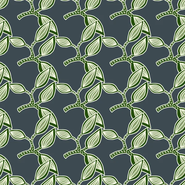 Padrão Sem Costura Com Folhas Decorativas Textura Botânica Exótica Desenhada — Vetor de Stock