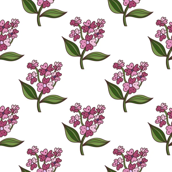 Nahtloses Muster Mit Dekorativen Blumen Floraler Hintergrund Niedliche Pflanzen Endlose — Stockvektor