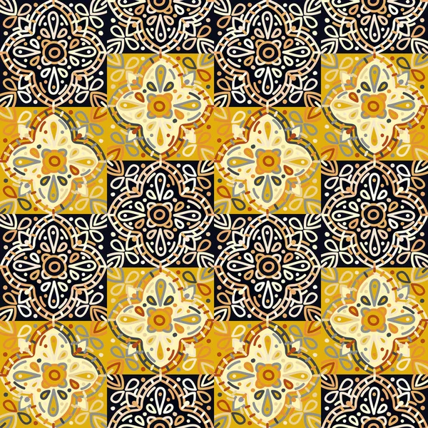 Islam Arab India Motif Ottoman Ubin Mosaik Ornamen Dekoratif Elemen - Stok Vektor