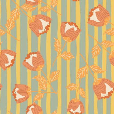 Çiçeklerin kusursuz desenlerini biçimlendir. Zarif botanik geçmişi. Soyut çiçek duvar kâğıdı. Kumaş, tekstil, ambalaj, örtü için tasarım. Vektör illüstrasyonu