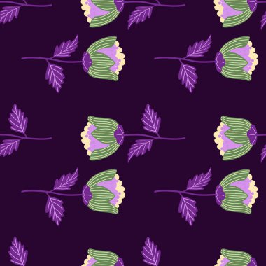 Çiçeklerin kusursuz desenlerini biçimlendir. Zarif botanik geçmişi. Soyut çiçek duvar kâğıdı. Kumaş, tekstil, ambalaj, örtü için tasarım. Vektör illüstrasyonu