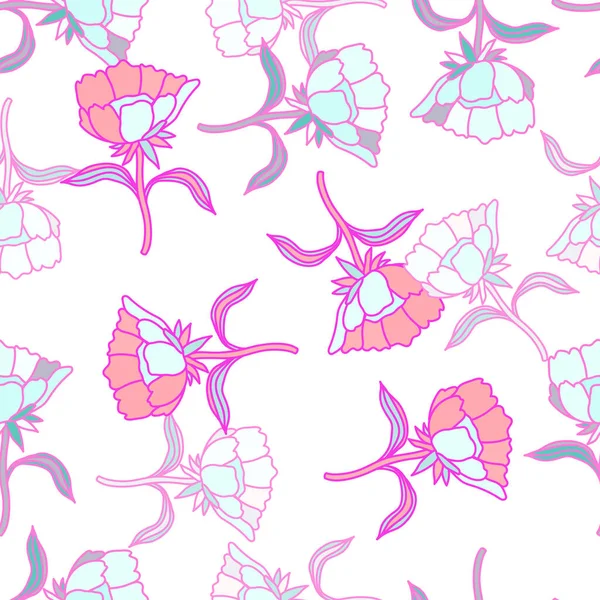 Bezešvé Vzory Květinami Listy Abstraktní Květinové Tapety Design Pro Tkaniny — Stockový vektor