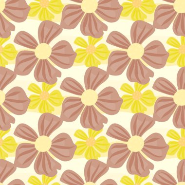 Basit bir şekilde soyut, dikişsiz desen. Papatya çiçeği sonsuz arka plan. Kumaş için yaz, tekstil baskısı, ambalaj, kapak. Vektör illüstrasyonu