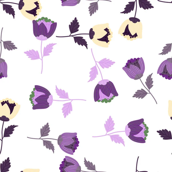 Styliser Motif Sans Couture Fleur Elégant Fond Botanique Papier Peint — Image vectorielle