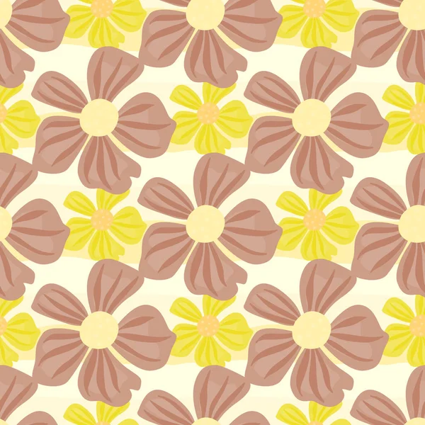 Abstraktes Florales Nahtloses Muster Einfachen Stil Kamillenblüten Endlosen Hintergrund Sommer — Stockvektor