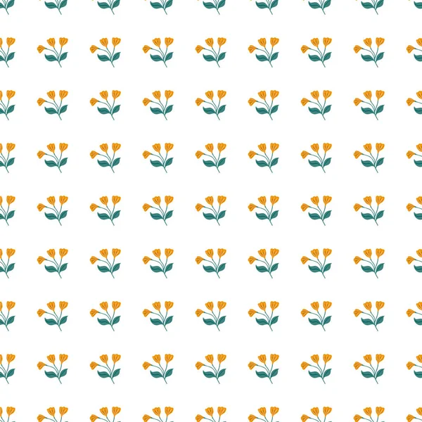 Простий Квітковий Орнамент Безшовний Візерунок Милі Квіткові Шпалери Творчі Рослини — стоковий вектор