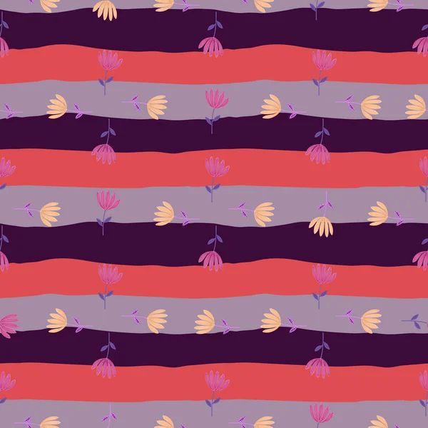 Тропический Цветочный Бесшовный Узор Ручной Рисунок Милый Цветочный Бесконечный Фон — стоковый вектор