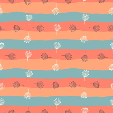 Basit karahindiba silueti pürüzsüz desen. Blowball botanik geçmişi. Soyut çiçek duvar kâğıdı. Kumaş, tekstil baskısı, ambalaj, kapak tasarımı. Vektör